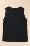 Black Contrast Trim V-Neck Loose Fit Tank Top