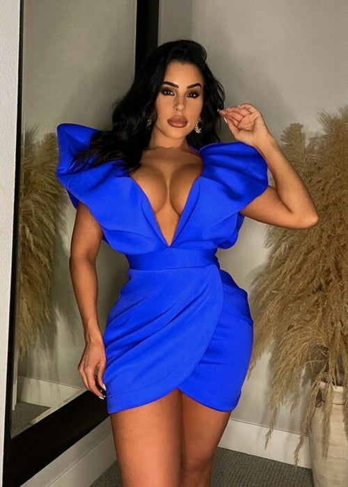 Deep V Neck Sexy Elegant Sleeveless Dresses