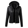 2023 New Arrival Autumn Winter PU Leather Coat Women Fashion Hooded