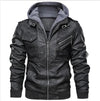 Pu Leather Windbreaker Hooded Winter Motorcycle Jacket