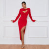 Sexy Bodycon Long Sleeve Split Dress