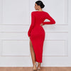 Sexy Bodycon Long Sleeve Split Dress