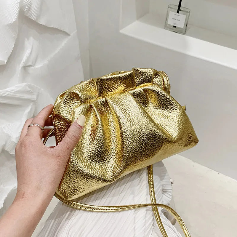 Luxurious Gold Cloud Leather Bags