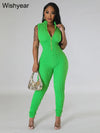 Stretch Pencil Pants Jumpsuits