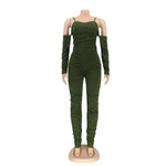 Women 2023 Autumn Winter Solid Sexy Long Sleeve Sling Jumpsuit