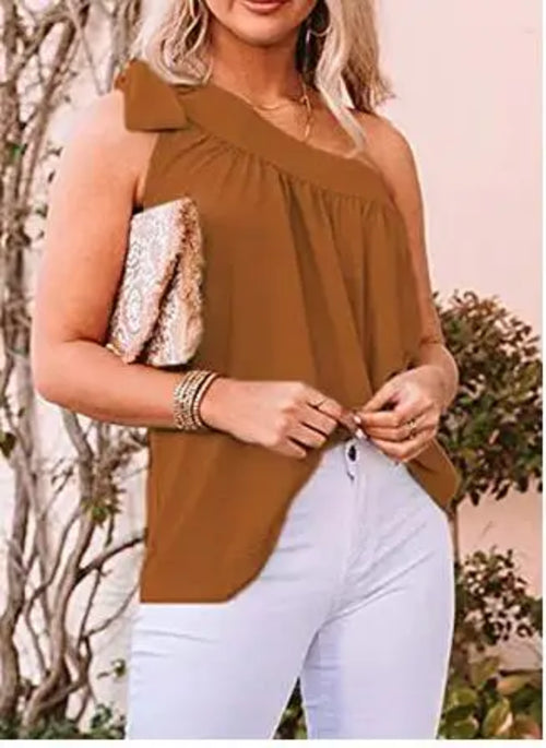 Sexy One Shoulder Crop Top Blouse