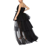 Women's High Low Tulle Off Shoulder Strapless Dress