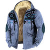 Men's Zipper Coat Long Sleeve Color Block Patchwork Winter Warm Jacket