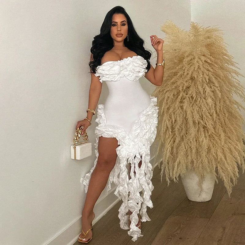 Ruffles Fringe Women Maxi Dress