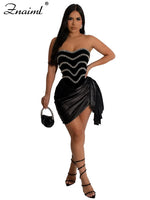 Elegant Off Shoulder Strapless Irregular Mini Dress