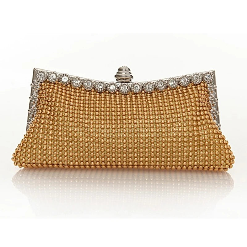 Gold Clutch Glitter Bead Bag