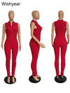 Stretch Pencil Pants Jumpsuits