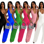 Women's One Pieces Halter Back Jumpsuits