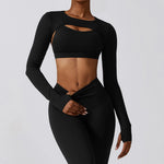 Sports Camisole Yoga Long Sleeved Shawl Top Gym Set