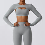 Sports Camisole Yoga Long Sleeved Shawl Top Gym Set