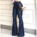 Elegant High Waist Hip Lifting Lace up Bell-bottoms