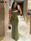 Solid Elegant Maxi Dress 