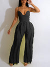 Women Spaghetti Strap Tassels Fringed Slim Jumpsuits