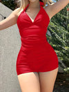 New Halter Tankini Solid High Waist Swimsuits