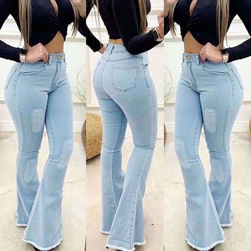 Stretch Ripped Sexy Bell Bottoms 