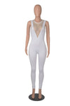 Women Mesh See Through Jumpsuit 