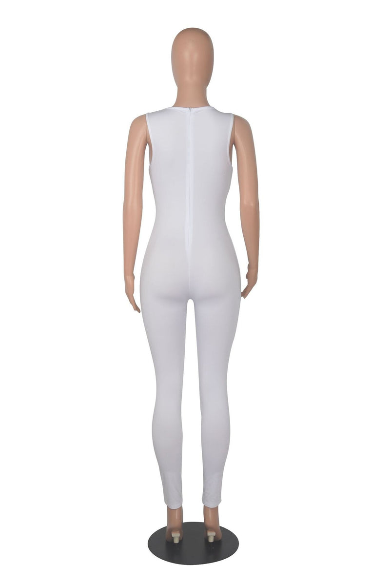 Women Mesh See Through Jumpsuit 