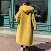 Women Faux Rabbit Hair Fur Hooded  Long  Loose Thick Warm Faux Fur Jackets