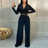 2 Piece Women’s Cross Back Top & Wide Leg Pants