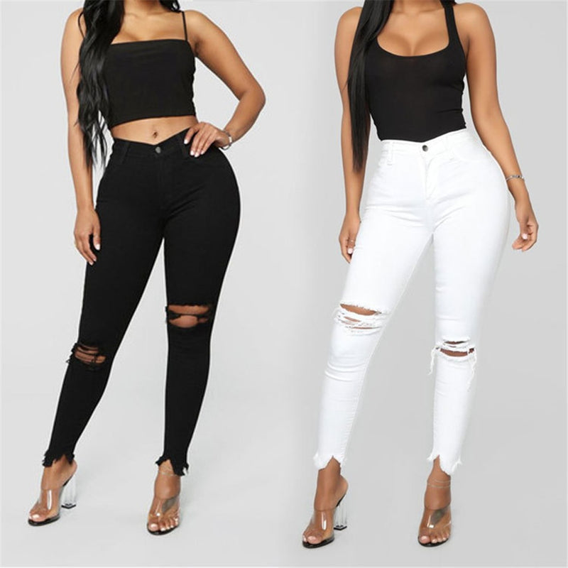 Women’s  Ripped  Slim Denim  Casual Skinny Pencil Pants