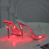 Women Light Up Glowing  Luminous Clear  Platform  LED High Heel Transparent   Shoes