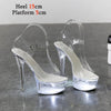 Women Light Up Glowing  Luminous Clear  Platform  LED High Heel Transparent   Shoes