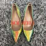 Woman’s  Snake Printed High Heel Shoes