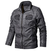 Men  Winter Fleece Casual Motorcycle  Genuine Leather Jacket