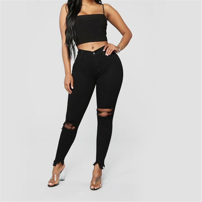 Women’s  Ripped  Slim Denim  Casual Skinny Pencil Pants