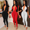 Women Sexy Summer Sleeveless Deep V Neck Jumpsuits