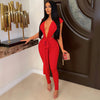 Women Sexy Summer Sleeveless Deep V Neck Jumpsuits